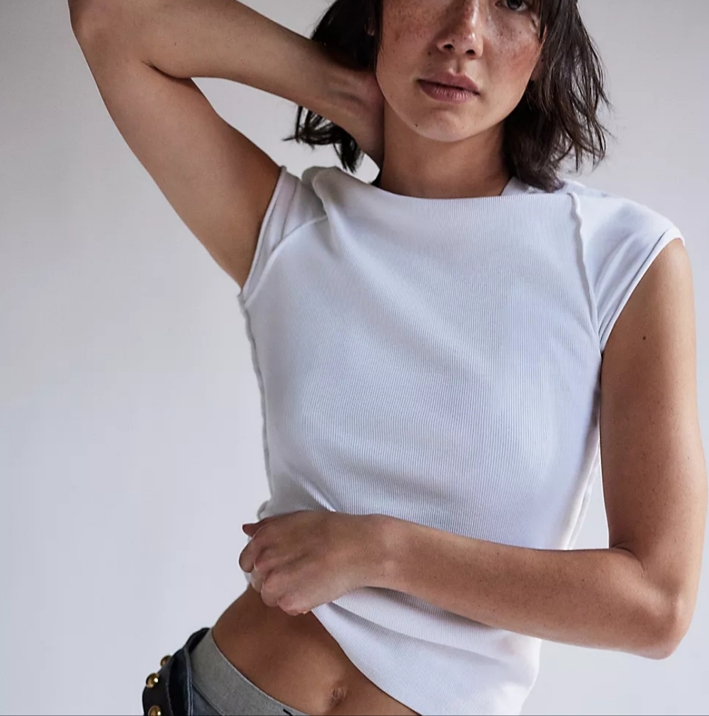 **NWOTS** Free People X We The Free Ever Had Rib Tee. Size S. Color White.